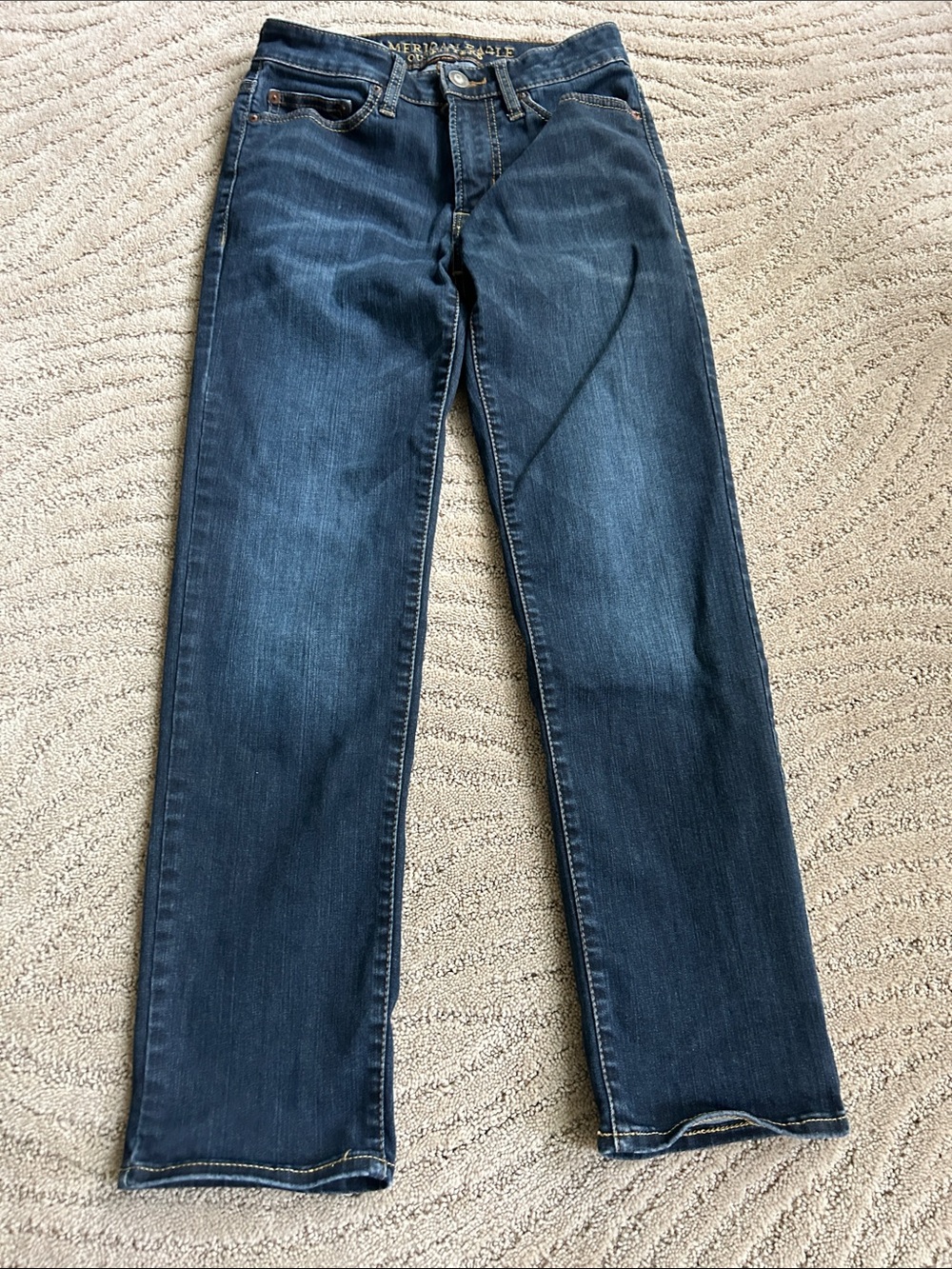 American Eagle Outfitters Men's Straight Jeans in Dark Blue Wash